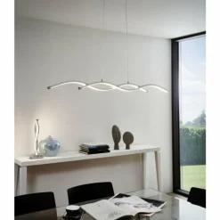 Luminaires Eglo Suspension Eglo LASANA 2 LED Chrome, 2 lumières* Éclairage Led