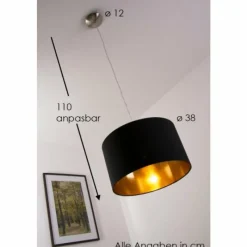 Lampes En Tissu-Luminaires Eglo Suspension Eglo Leuchten Maserlo Nickel mat, 1 lumière