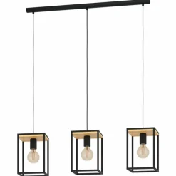 Luminaires Scandinaves-Luminaires Eglo Suspension Eglo LIBERTAD Noir, 3 lumières