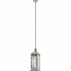 Luminaires Rustiques-Luminaires Eglo Suspension Eglo LISBURN Ancien, Argenté, 1 lumière