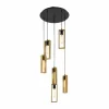 Lampes Vintages & Rétros-Luminaires Eglo Suspension Eglo LITTLETON Noir, 6 lumières