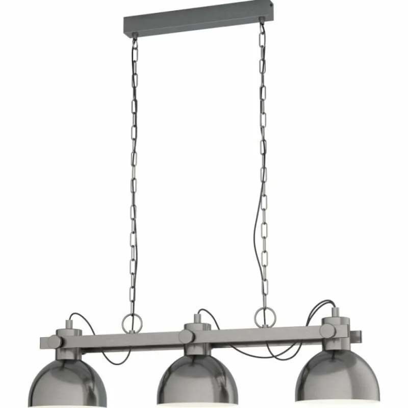 Lampes Industrielles-Luminaires Eglo Suspension EGLO LUBENHAM Crème, Nickel mat, 3 lumières