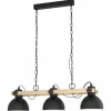Lampes Industrielles-Luminaires Eglo Suspension EGLO LUBENHAM Brun, Noir, 3 lumières