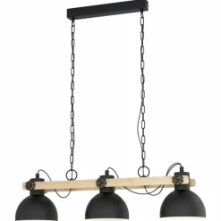 Lampes Industrielles-Luminaires Eglo Suspension EGLO LUBENHAM Brun, Noir, 3 lumières