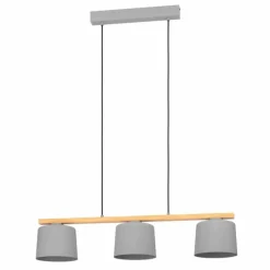Lampes En Bois-Luminaires Eglo Suspension Eglo MARIEL Brun, Gris, 3 lumières