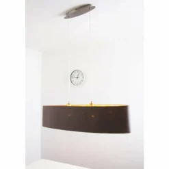 Lampes En Tissu-Luminaires Eglo Suspension Eglo Maserlo cappuccino Nickel mat, 2 lumières