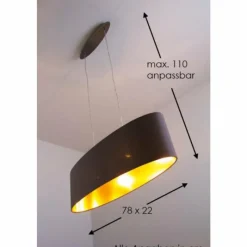 Lampes En Tissu-Luminaires Eglo Suspension Eglo Maserlo cappuccino Nickel mat, 2 lumières