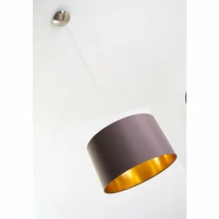 Lampes En Tissu-Luminaires Eglo Suspension Eglo Maserlo cappuccino Nickel mat, 1 lumière