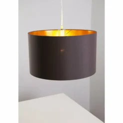 Lampes En Tissu-Luminaires Eglo Suspension Eglo Maserlo cappuccino Nickel mat, 1 lumière