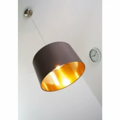 Lampes En Tissu-Luminaires Eglo Suspension Eglo Maserlo cappuccino Nickel mat, 1 lumière