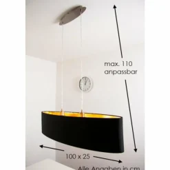 Lampes En Tissu-Luminaires Eglo Suspension Eglo Maserlo Nickel mat, 2 lumières