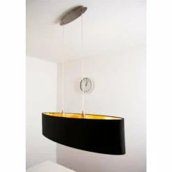 Lampes En Tissu-Luminaires Eglo Suspension Eglo Maserlo Nickel mat, 2 lumières