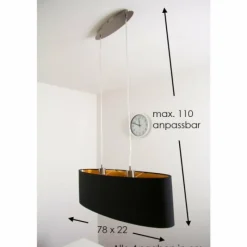 Lampes En Tissu-Luminaires Eglo Suspension Eglo Maserlo Nickel mat, 2 lumières