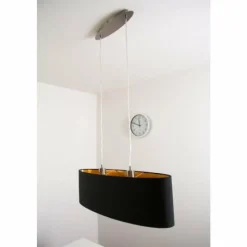 Lampes En Tissu-Luminaires Eglo Suspension Eglo Maserlo Nickel mat, 2 lumières