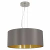 Lampes En Tissu-Luminaires Eglo Suspension Eglo MASERLO Nickel mat, 3 lumières