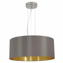 Lampes En Tissu-Luminaires Eglo Suspension Eglo MASERLO Nickel mat, 3 lumières
