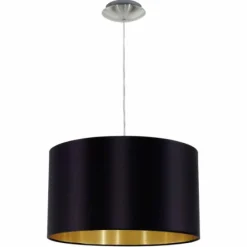 Lampes En Tissu-Luminaires Eglo Suspension Eglo MASERLO Nickel mat, 1 lumière