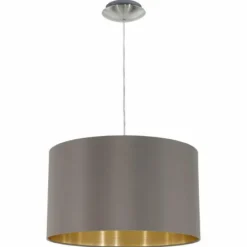 Lampes En Tissu-Luminaires Eglo Suspension Eglo MASERLO Nickel mat, 1 lumière