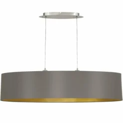 Lampes En Tissu-Luminaires Eglo Suspension Eglo MASERLO Nickel mat, 2 lumières