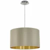 Lampes En Tissu-Luminaires Eglo Suspension Eglo MASERLO Nickel mat, 1 lumière
