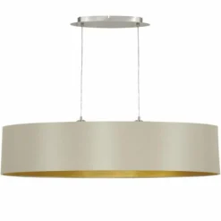 Lampes En Tissu-Luminaires Eglo Suspension Eglo MASERLO Nickel mat, 2 lumières