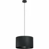 Lampes En Tissu-Luminaires Eglo Suspension Eglo MASERLO Noir, 1 lumière