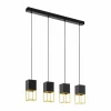 Lampes Dorées-Luminaires Eglo Suspension Eglo MONTEBALDO Or, Noir, 4 lumières