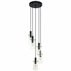 Luminaires Eglo Suspension Eglo MONTEFINO Noir, 5 lumières