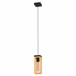Lampes En Bois-Luminaires Eglo Suspension Eglo NAFFERTON Écru, Noir, 1 lumière