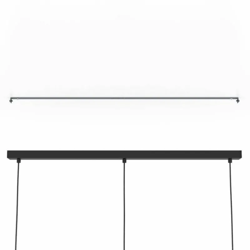 Lampes En Bois-Luminaires Eglo Suspension Eglo NAFFERTON Écru, Noir, 3 lumières