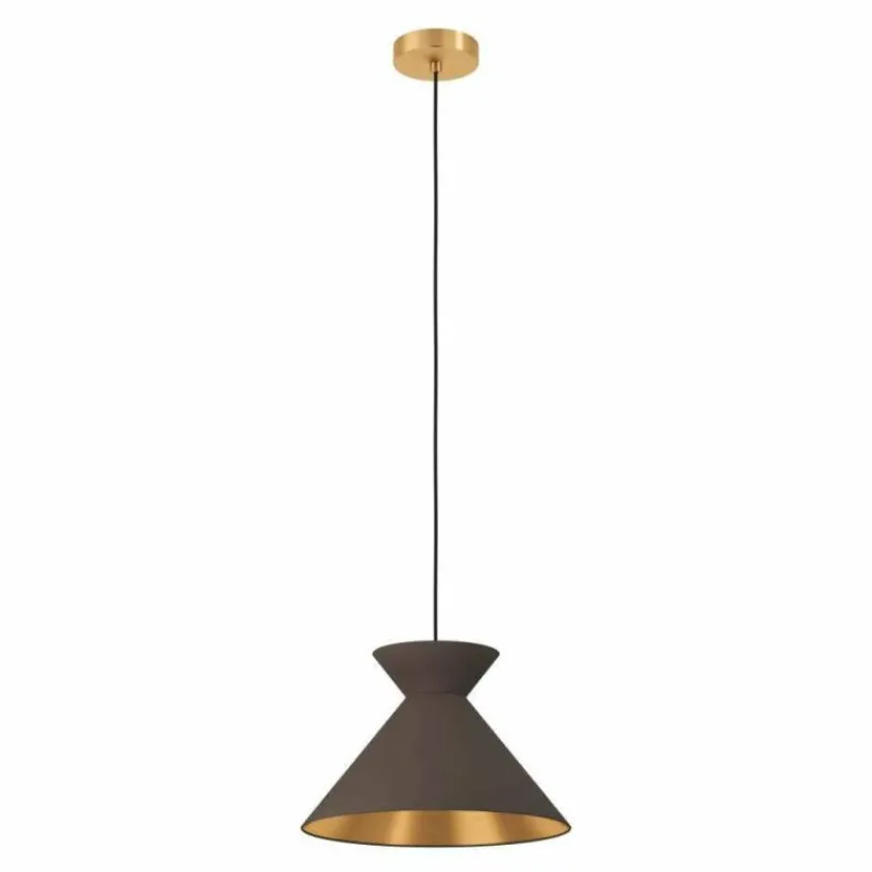 Lampes En Tissu-Luminaires Eglo Suspension Eglo NASTASIA Noir, 1 lumière