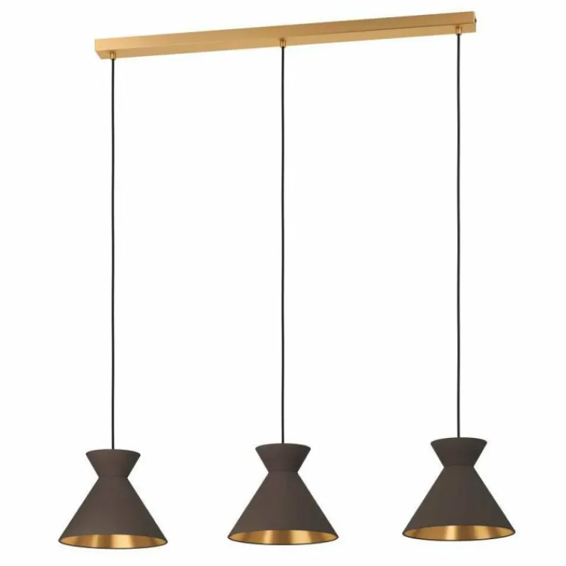 Lampes En Tissu-Luminaires Eglo Suspension Eglo NASTASIA Noir, 3 lumières
