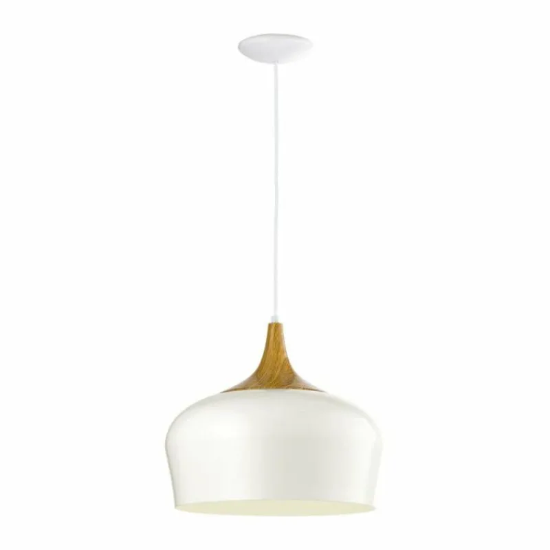 Luminaires Scandinaves-Luminaires Eglo Suspension Eglo OBREGON Bois clair, Rose, 1 lumière