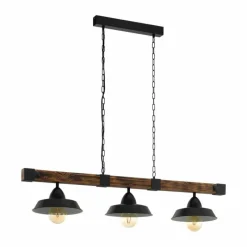 Lampes Vintages & Rétros-Luminaires Eglo Suspension Eglo OLDBURY Brun, Noir, 3 lumières