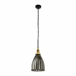Lampes Dorées-Luminaires Eglo Suspension EGLO OLDCASTLE Brun, Noir, 1 lumière