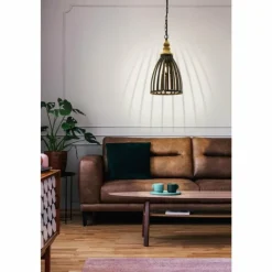 Lampes Dorées-Luminaires Eglo Suspension EGLO OLDCASTLE Brun, Noir, 1 lumière