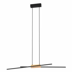 Lampes En Bois-Luminaires Eglo Suspension Eglo PANAGRIA LED Brun, Noir, 2 lumières