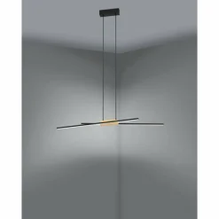 Lampes En Bois-Luminaires Eglo Suspension Eglo PANAGRIA LED Brun, Noir, 2 lumières
