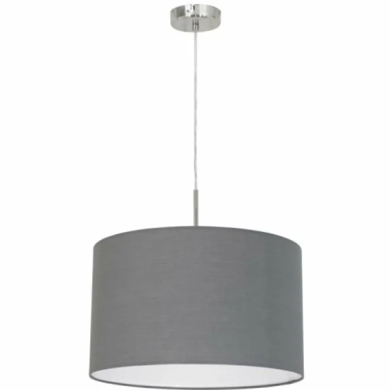 Lampes En Tissu-Luminaires Eglo Suspension Eglo PASTERI Nickel mat, 1 lumière