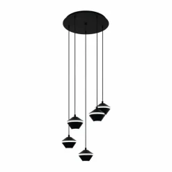 Luminaires Eglo Suspension Eglo PERPIGO LED Noir, 5 lumières* Éclairage Led