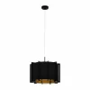 Lampes Dorées-Luminaires Eglo Suspension EGLO PINETA Noir, 1 lumière
