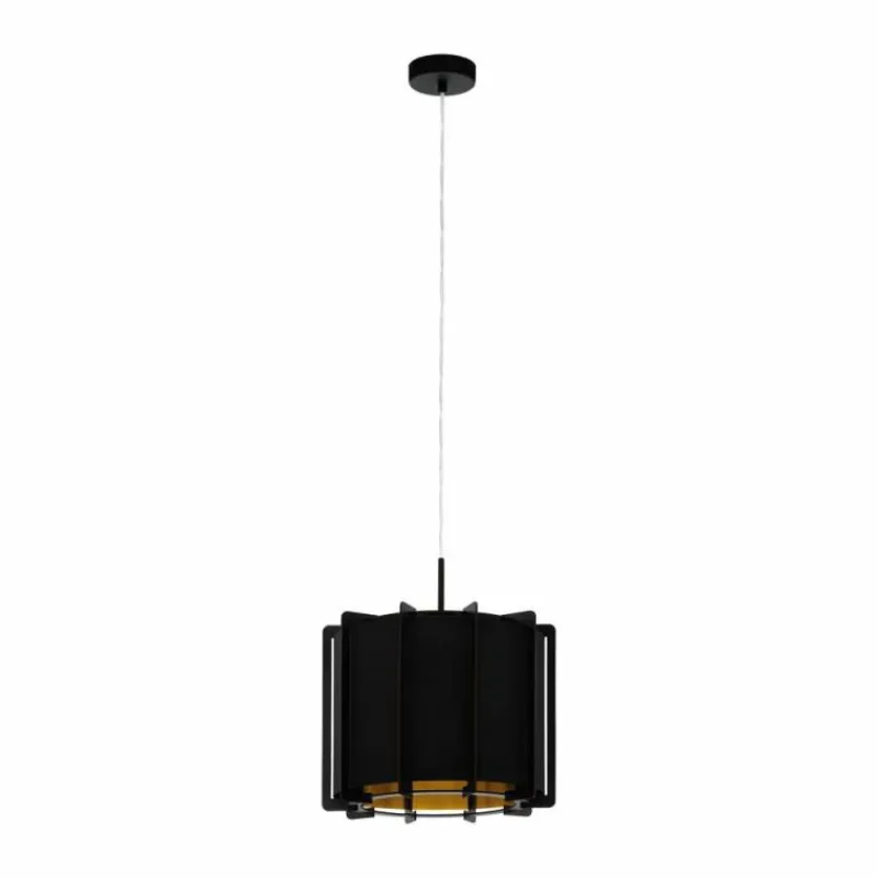 Lampes Dorées-Luminaires Eglo Suspension EGLO PINETA Noir, 1 lumière