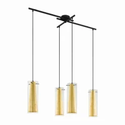 Luminaires Eglo Suspension Eglo PINTO GOLD Noir, 4 lumières