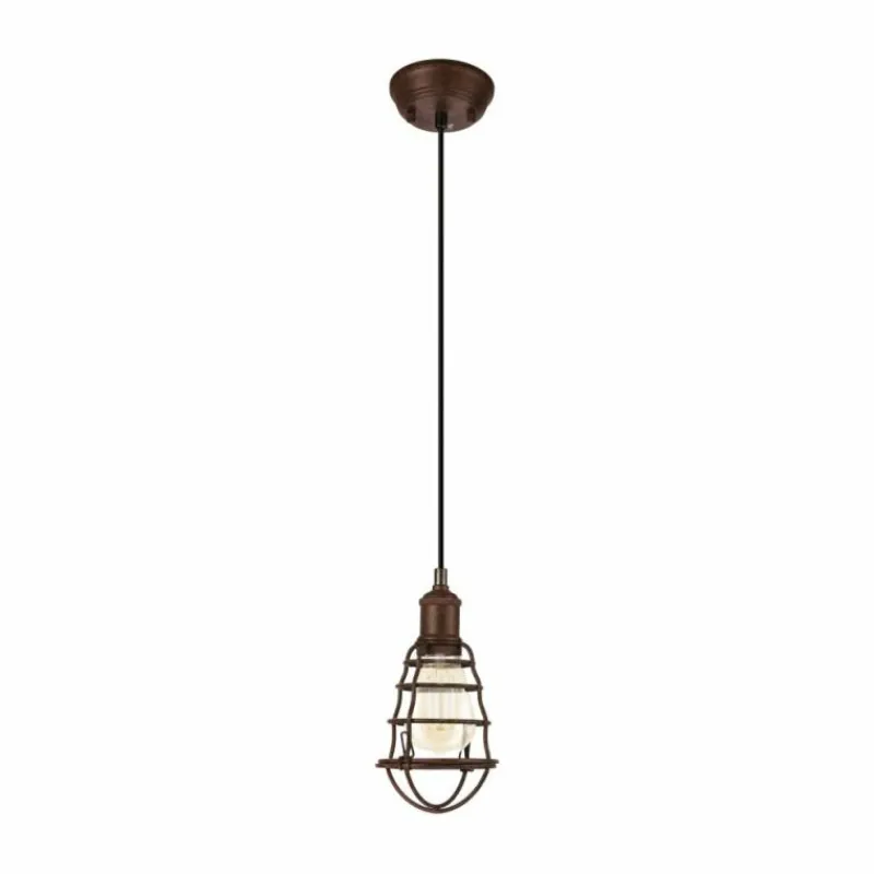 Lampes Vintages & Rétros-Luminaires Eglo Suspension Eglo PORT SETON Brun foncé, 1 lumière