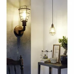 Lampes Vintages & Rétros-Luminaires Eglo Suspension Eglo PORT SETON Brun foncé, 1 lumière