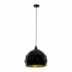 Lampes Dorées-Luminaires Eglo Suspension Eglo ROCCAFORTE Or, Noir, 1 lumière