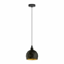 Lampes Dorées-Luminaires Eglo Suspension EGLO ROCCAFORTE Or, Noir, 1 lumière