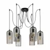 Lampes Vintages & Rétros-Luminaires Eglo Suspension Eglo ROCCAMENA Cuivre, Noir, 6 lumières