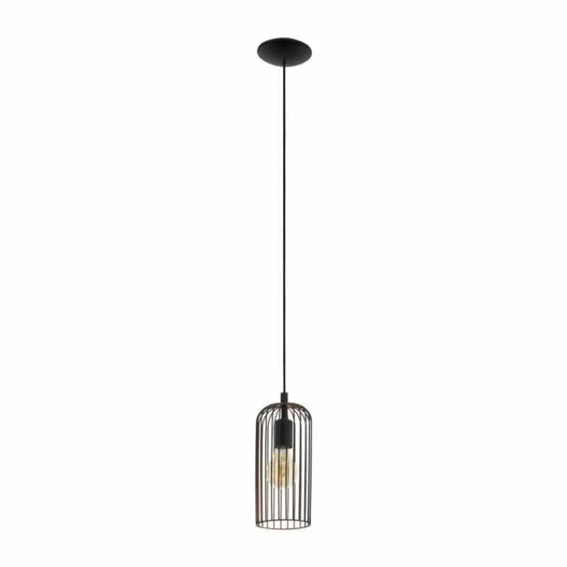 Lampes Industrielles-Luminaires Eglo Suspension Eglo ROCCAMENA Cuivre, Noir, 1 lumière