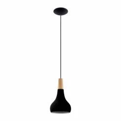 Lampes En Bois-Luminaires Eglo Suspension Eglo SABINAR Brun, Noir, 1 lumière